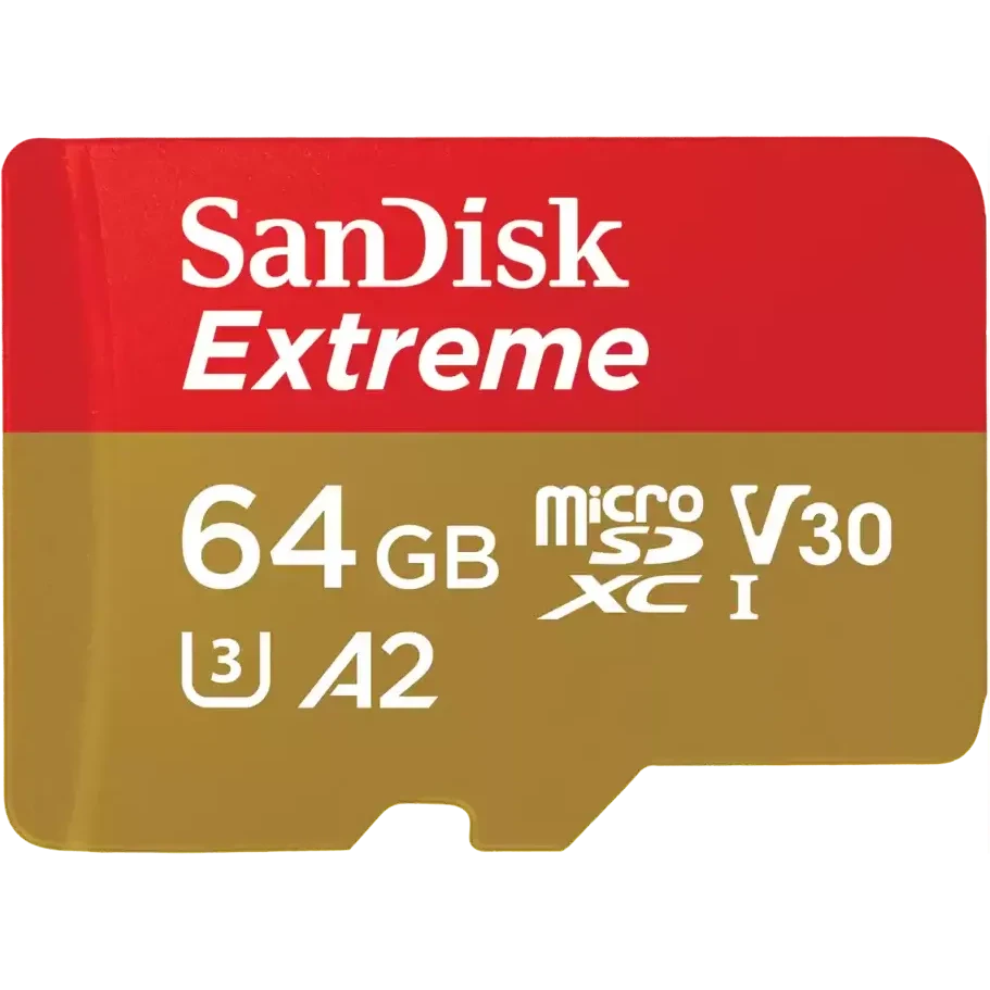 Карта памяти 64Gb MicroSD SanDisk Extreme + SD адаптер (SDSQXAH-064G-GN6MA)