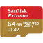 Карта памяти 64Gb MicroSD SanDisk Extreme + SD адаптер (SDSQXAH-064G-GN6MA)
