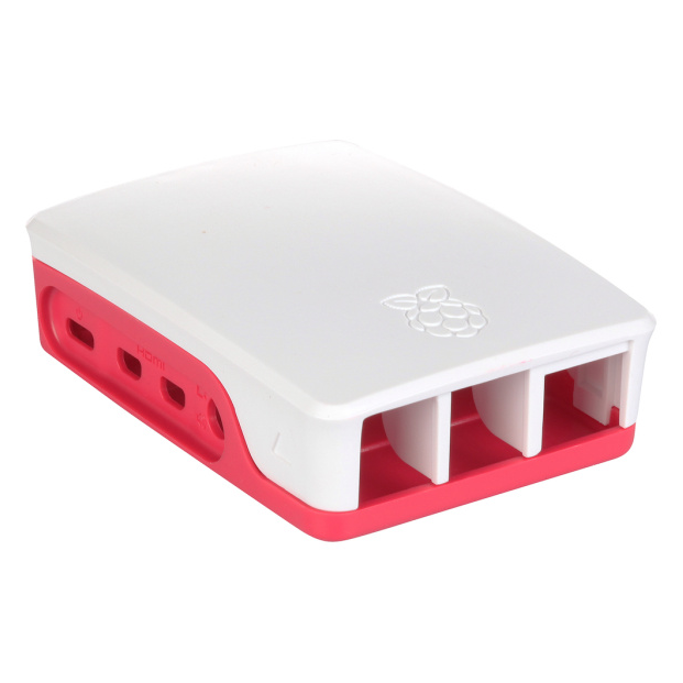 Корпус для одноплатного компьютера QUMO RS030 ABS Plastic case for Raspberry Pi 4 White/Red