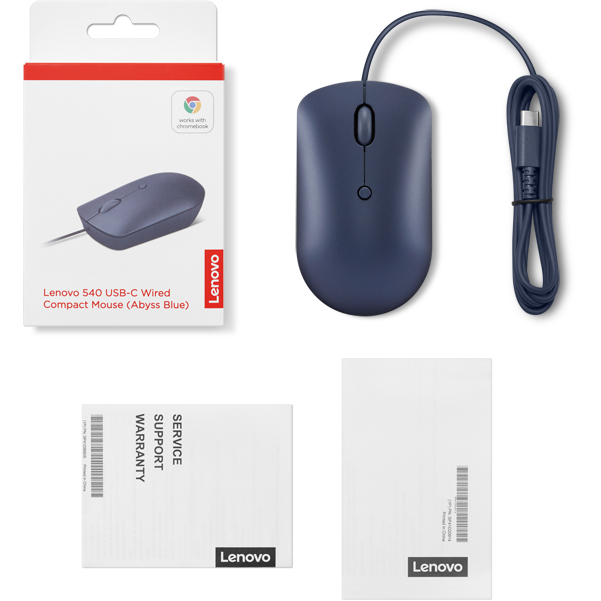 Мышь Lenovo 540 USB-C Wired Compact Abyss Blue - GY51D20878 - фото 6