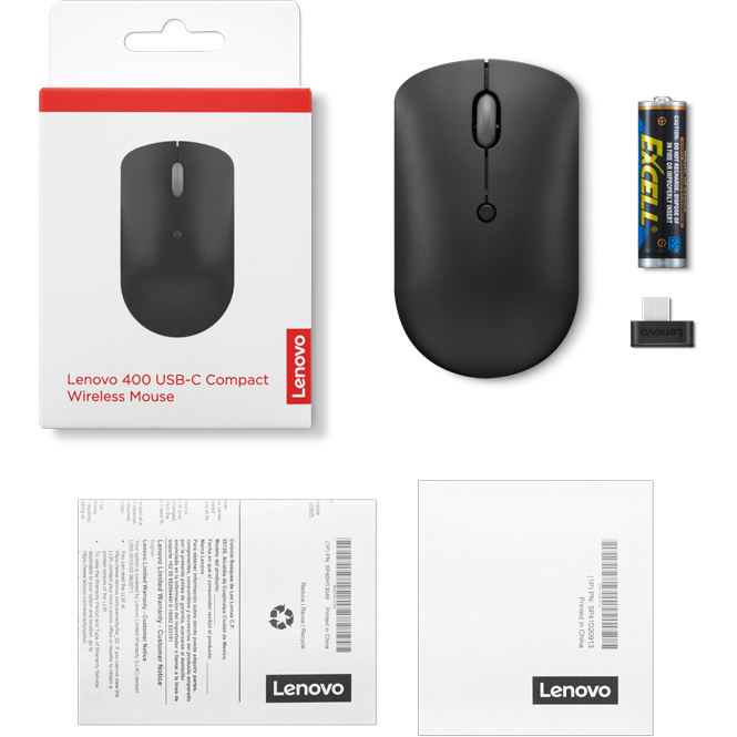 Мышь Lenovo 400 USB-C Wireless Compact - GY51D20865 - фото 6