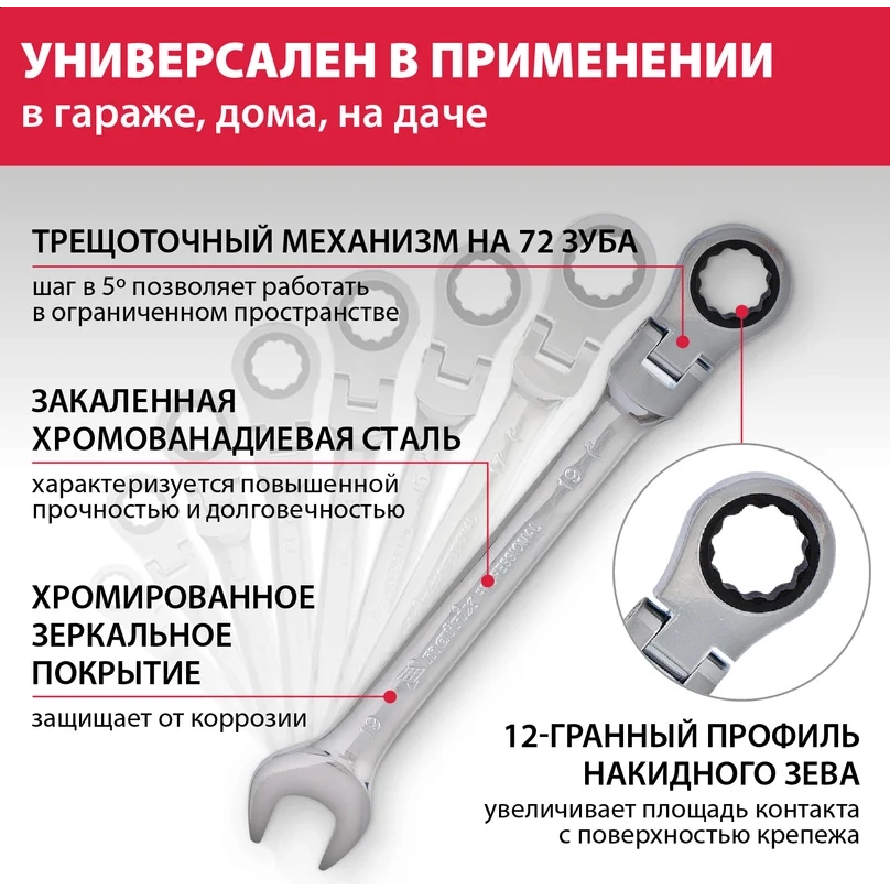 Набор комбинированных ключей Matrix 14898 - фото 9
