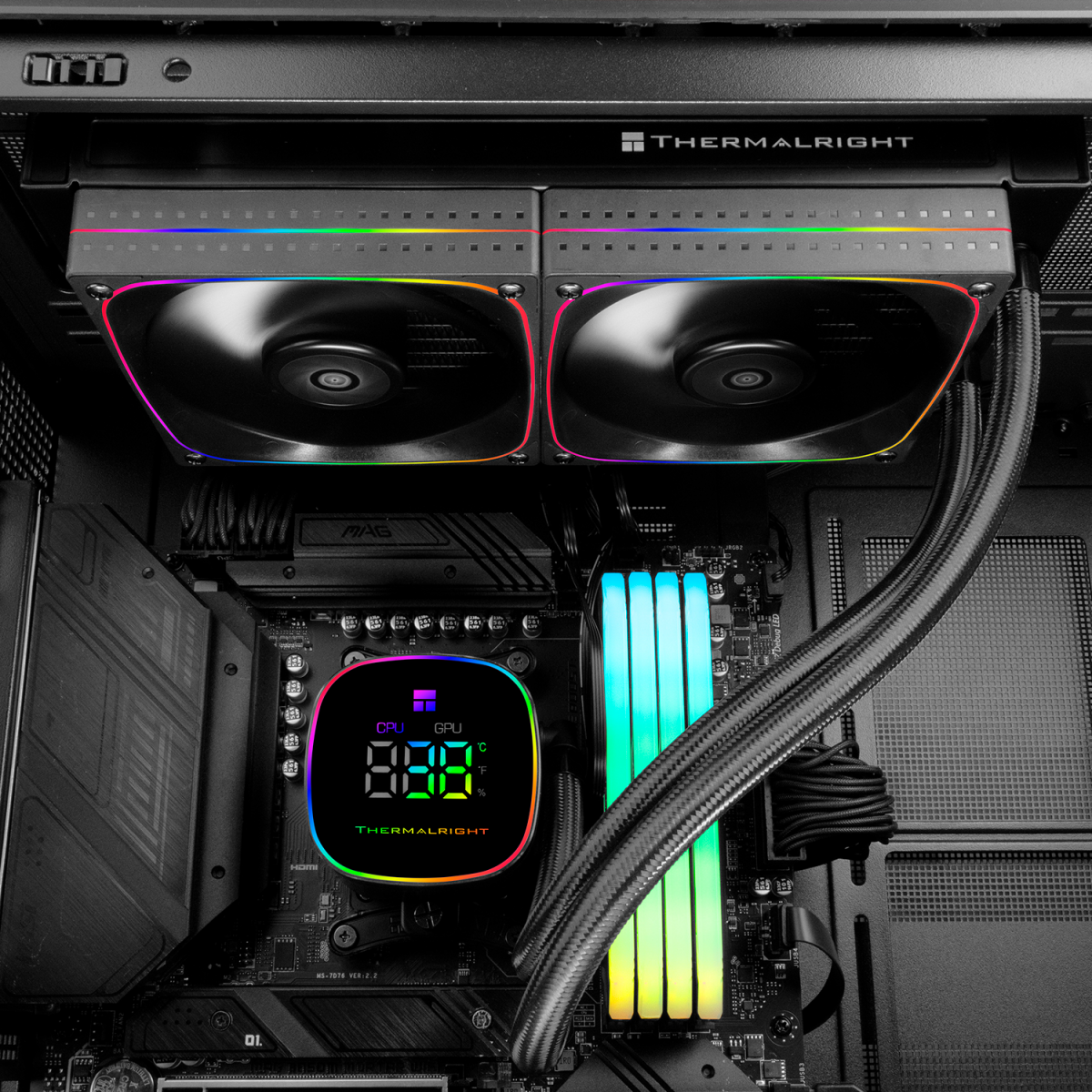 Система жидкостного охлаждения Thermalright Frozen Horizon 240 Digital ARGB Black - F-HORIZON-240-DG-BL - фото 8