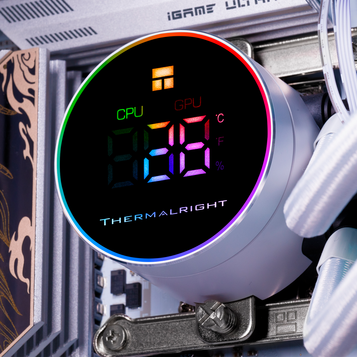 Система жидкостного охлаждения Thermalright Frozen Magic 360 Digital ARGB White - F-MAGIC-360-DG-WH-ARGB - фото 4