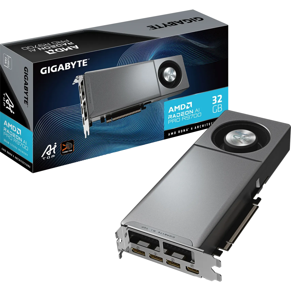 Видеокарта AMD Radeon AI PRO R9700 Gigabyte AI TOP 32GB (GV-R9700AI TOP-32GD) - фото 10