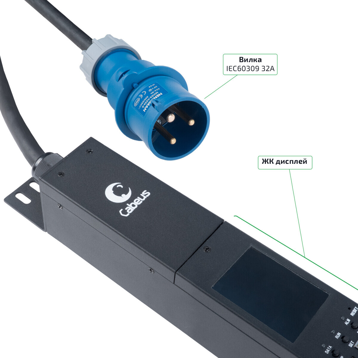 Блок розеток Cabeus SMART-PDU-32-1P-36C13-6C19-I309-M - фото 3