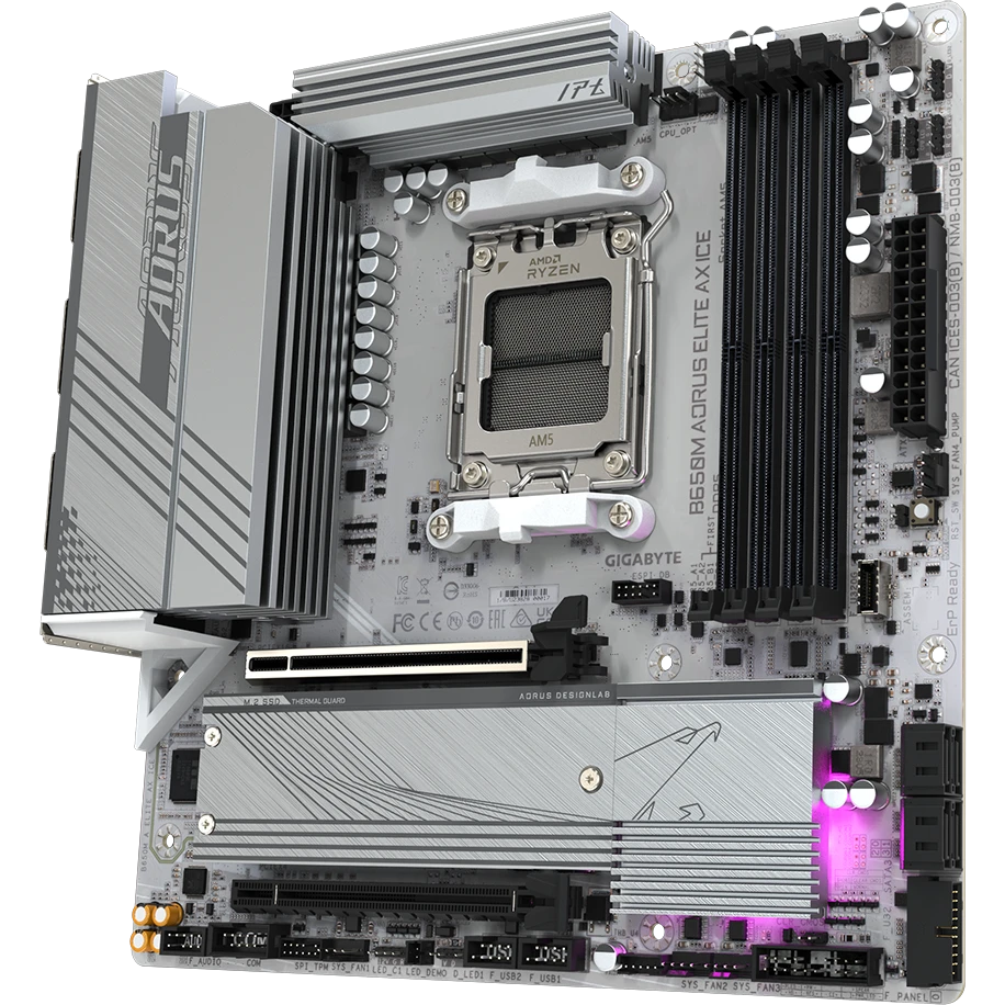 ..... Материнская плата Gigabyte B650M AORUS ELITE AX ICE (5443) из ремонта - фото 3