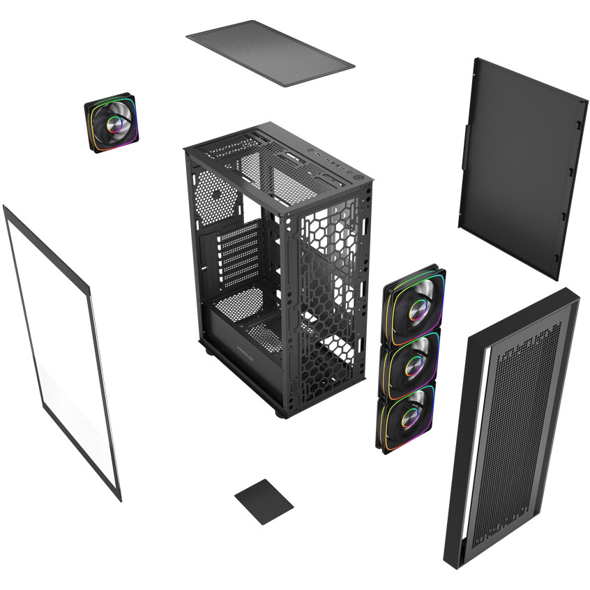 Корпус Powercase ByteFlow Black V2 - CBFB-A4-V2 - фото 8