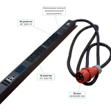 Блок розеток Cabeus SMART-PDU-32-3P-24C13-12C19-I309-M