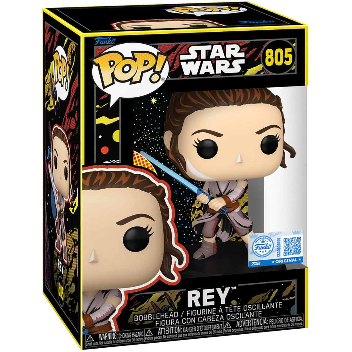 Фигурка Funko POP! Bobble Star Wars Ep 7 TFA Rey (Retro) - 88576 - фото 2