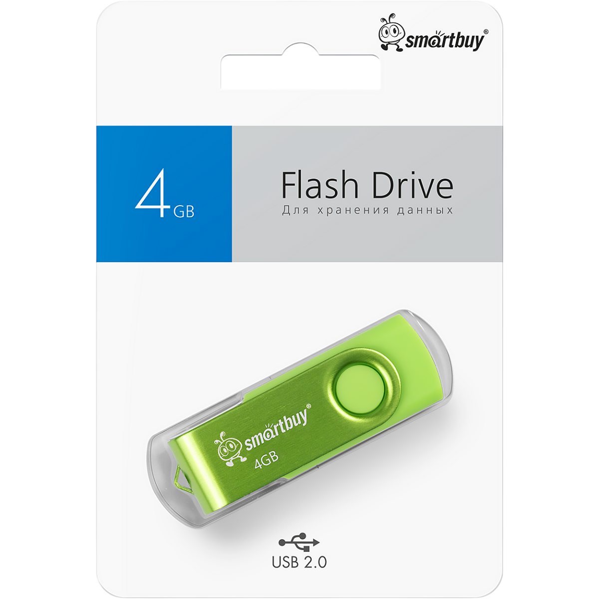 USB Flash накопитель 4Gb SmartBuy Twist Acid Green (SB004GB2TWAG) - фото 4