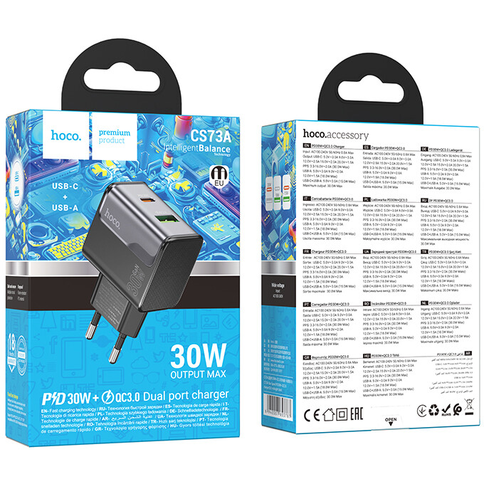 Сетевое зарядное устройство HOCO CS73A Black - 6942007653787 - фото 4