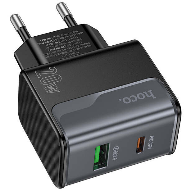 Сетевое зарядное устройство HOCO CS71A Black - 6942007653664 - фото 2