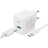 Сетевое зарядное устройство HOCO CS12A Ocean White + USB-C Cable (6942007603737)