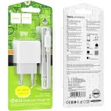 Сетевое зарядное устройство HOCO CS12A Ocean White + USB-C Cable (6942007603737)