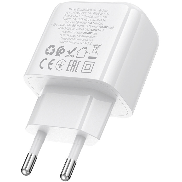 Сетевое зарядное устройство Borofone BAS44A 30W Potential White - 6941991113871 - фото 6