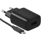 Сетевое зарядное устройство HOCO C134A Solid Black + MicroUSB Cable (6942007621335)