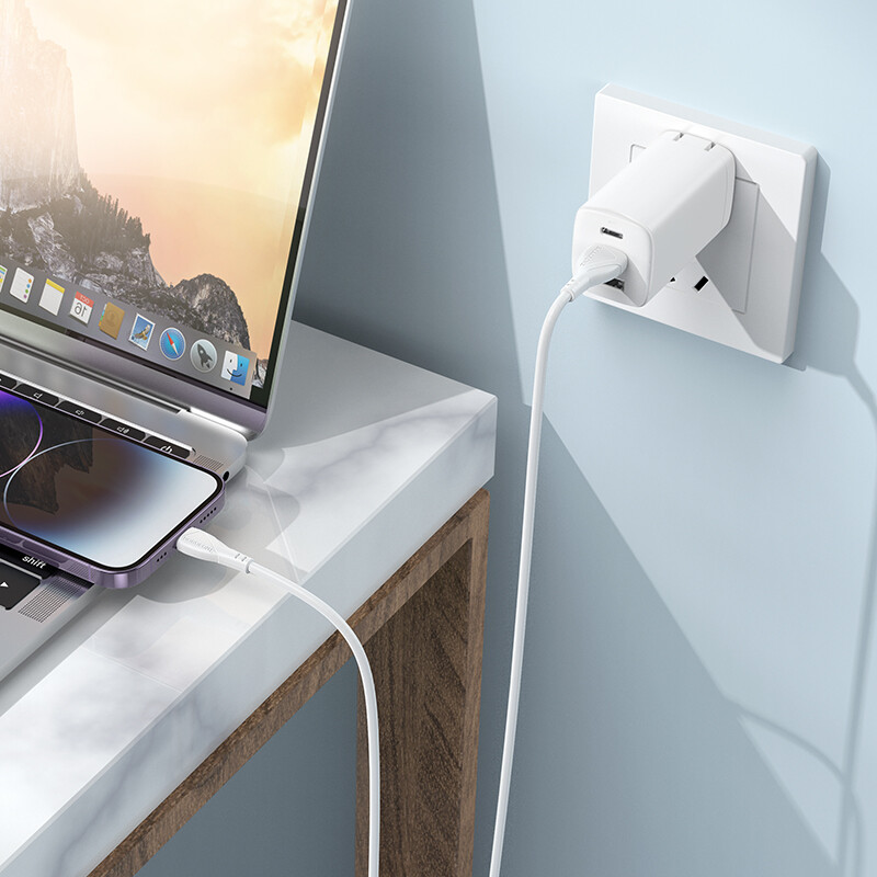 Кабель USB - Lightning, 1м, Borofone BX121 White - B-23030 - фото 4