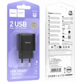 Сетевое зарядное устройство HOCO C141A Smart Black (6942007627849)