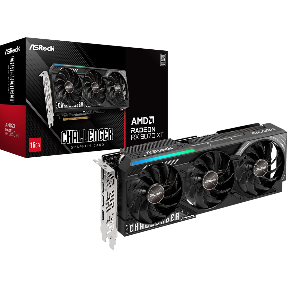Видеокарта AMD Radeon RX 9070 XT ASRock Challenger 16Gb (RX9070XT CL 16G) - фото 6