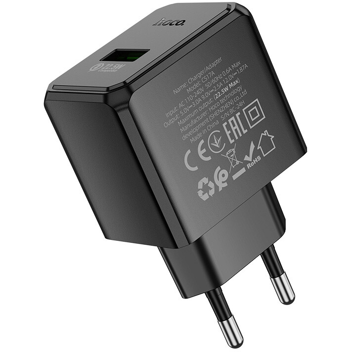 Сетевое зарядное устройство HOCO CS17A Wish Black - 6942007638401 - фото 4