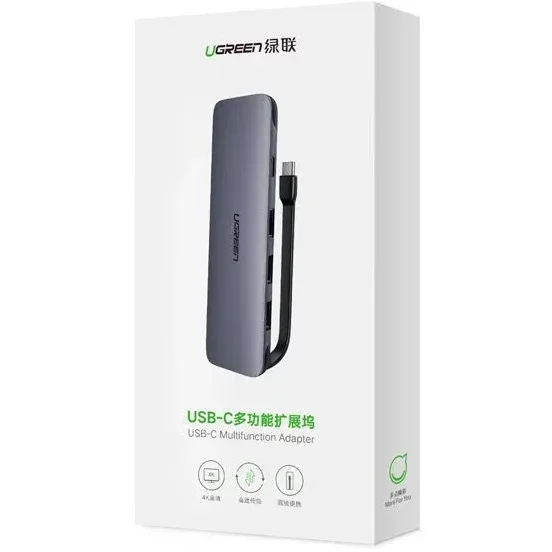 Док-станция UGREEN 5-in-1 Multifunction Adapter Gray (CM285) - 70408 - фото 4