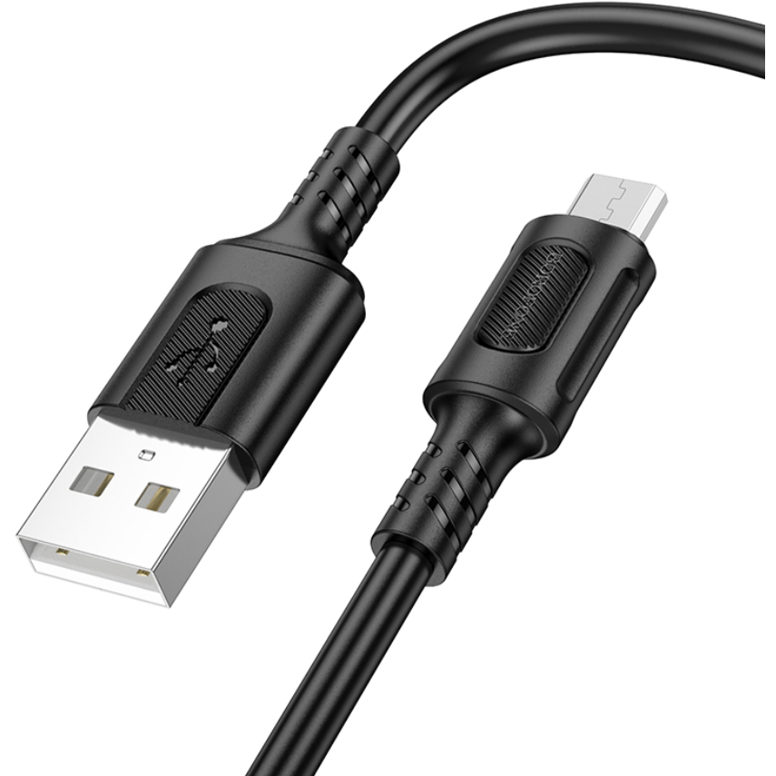 Кабель USB A (M) - microUSB B (M), 1м, Borofone BX111 Black - 6941991115066
