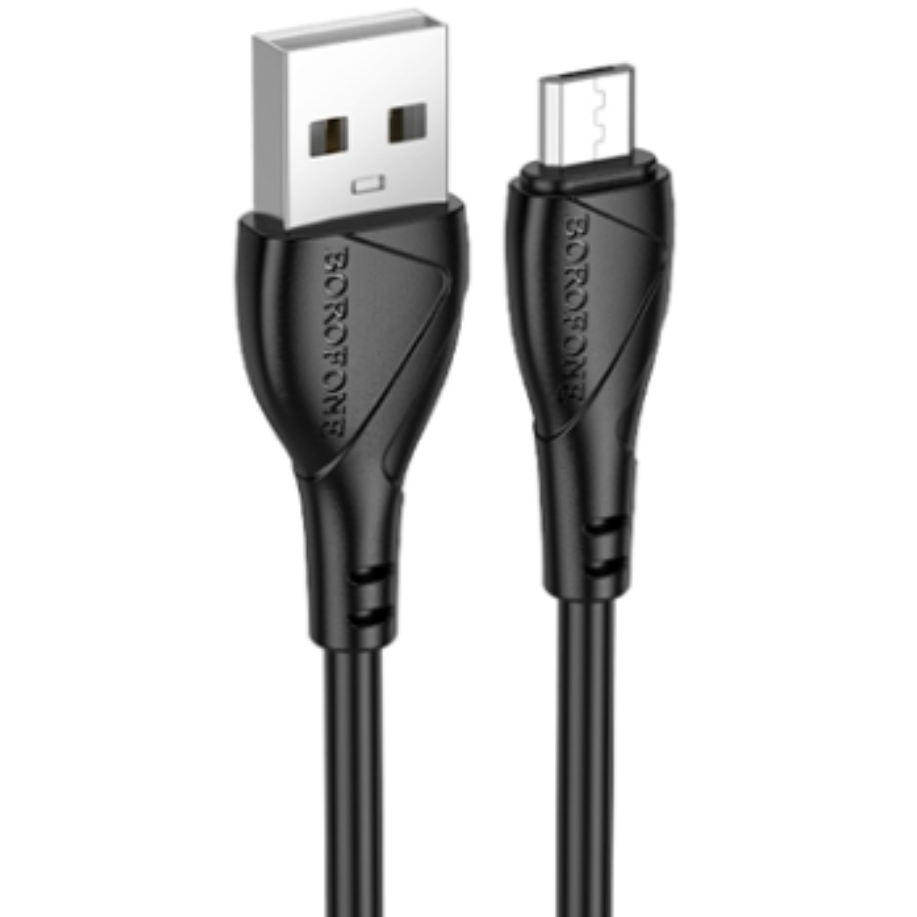 Кабель USB A (M) - microUSB B (M), 1м, Borofone BX121 Black - B-23047