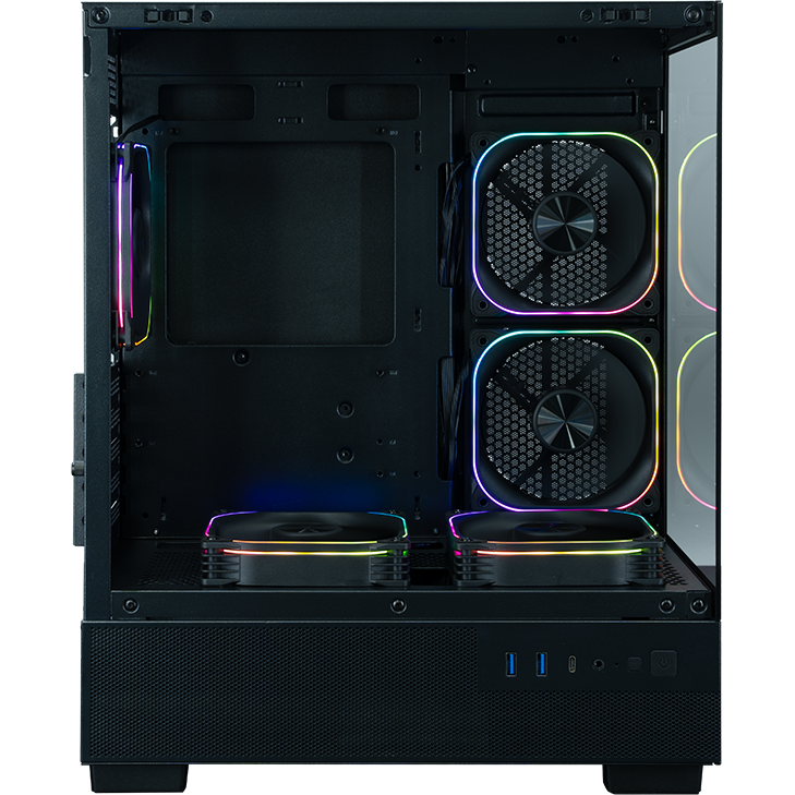 Корпус XASTRA Q400M 5ARGB-FG-C6-UC Black - Q400M-5FG12A-C6-UC - фото 4