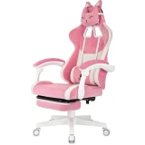 Игровое кресло Бюрократ Knight Kitty/F Pink/White (KNIGHT KITTY/F W PNK)