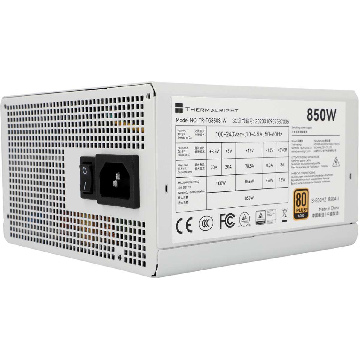 Блок питания 850W Thermalright TR-TG850S-W