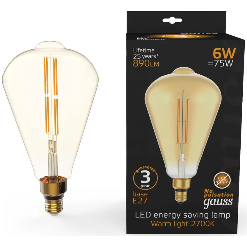 Филаментная лампочка Gauss 157802118 (6 Вт, E27) - фото 3