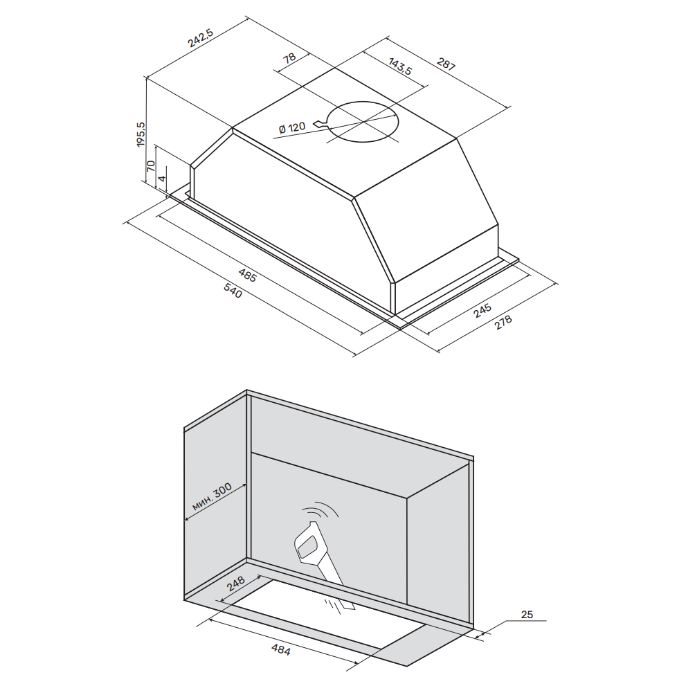 Вытяжка Kuppersberg INPUSH-1 60 BG - фото 2