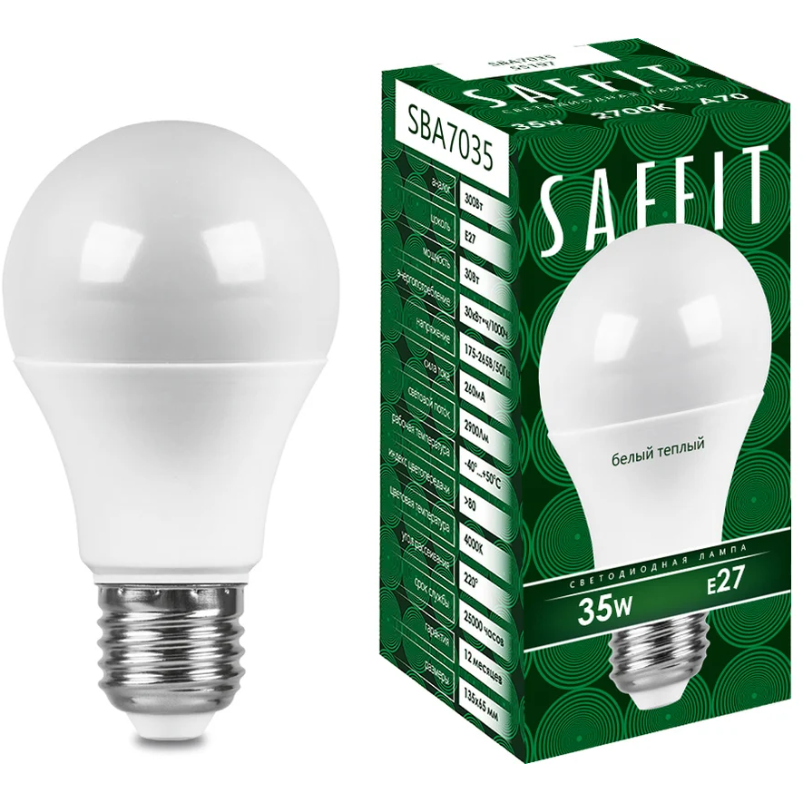 Светодиодная лампочка Saffit SBA7035 2700K (35 Вт, E27) - 55197 - фото 4