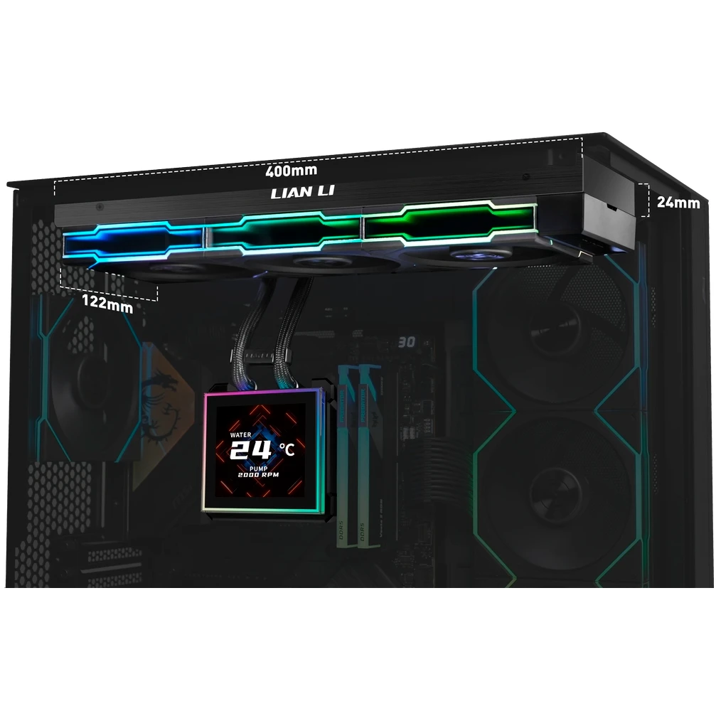 Система жидкостного охлаждения Lian Li HydroShift II LCD-S 360TL Black - G89.GHS2LCDS36TB.R0 - фото 5