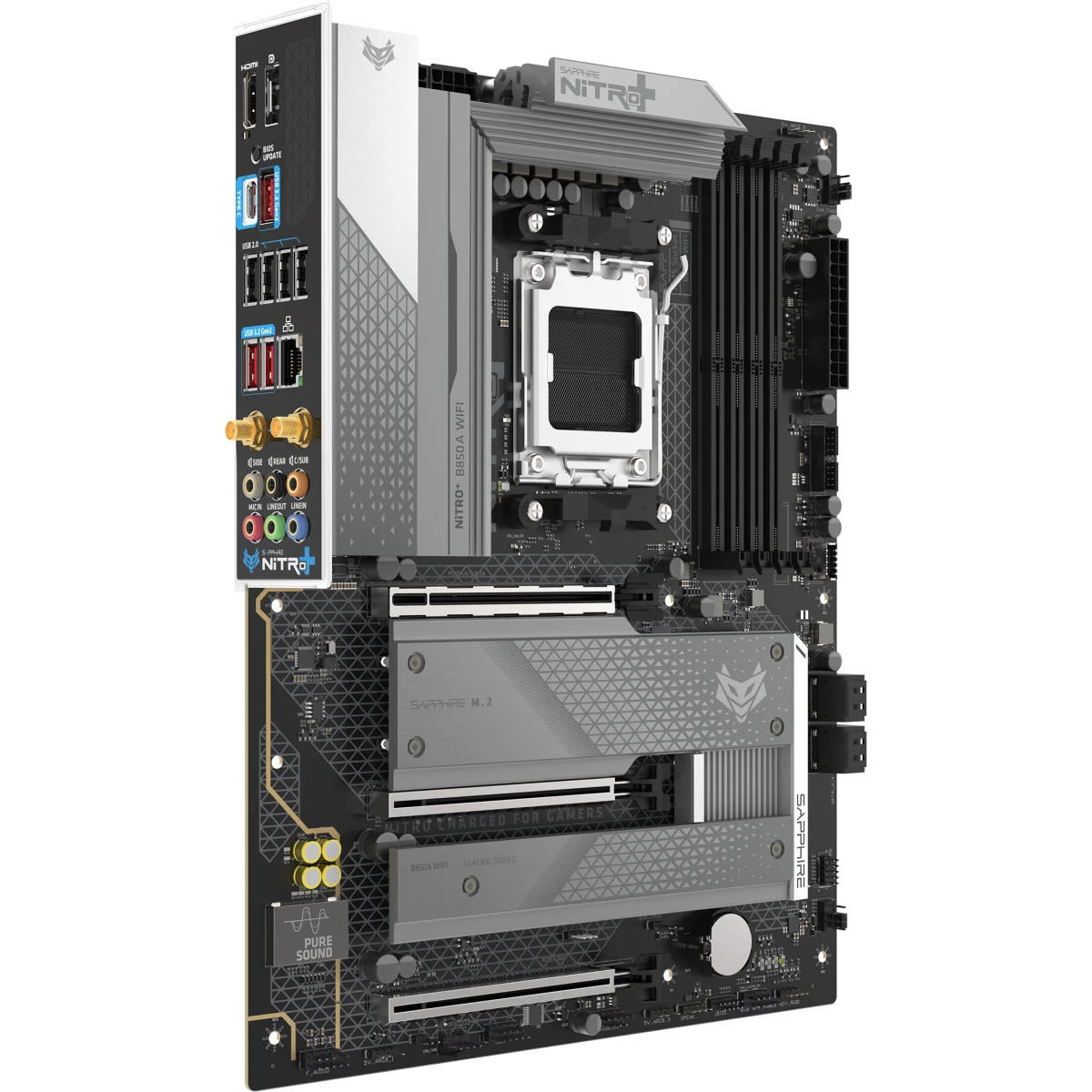 Материнская плата Sapphire NITRO+ B850A WIFI 7 - 52123-03-40G - фото 2