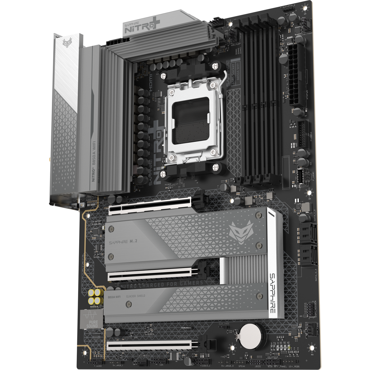 Материнская плата Sapphire NITRO+ B850A WIFI 7 - 52123-03-40G - фото 3