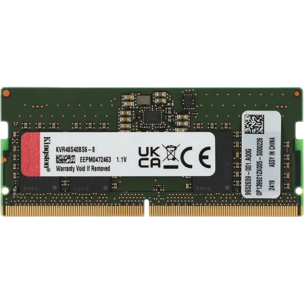 Оперативная память 8Gb DDR5 4800MHz Kingston ValueRAM SO-DIMM (KVR48S40BS6-8)