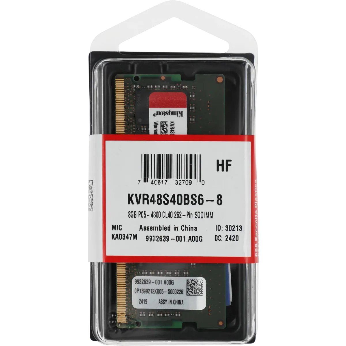 Оперативная память 8Gb DDR5 4800MHz Kingston ValueRAM SO-DIMM (KVR48S40BS6-8) - фото 3