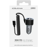 Автомобильное зарядное устройство PERO AС08 Black (AС08BL)