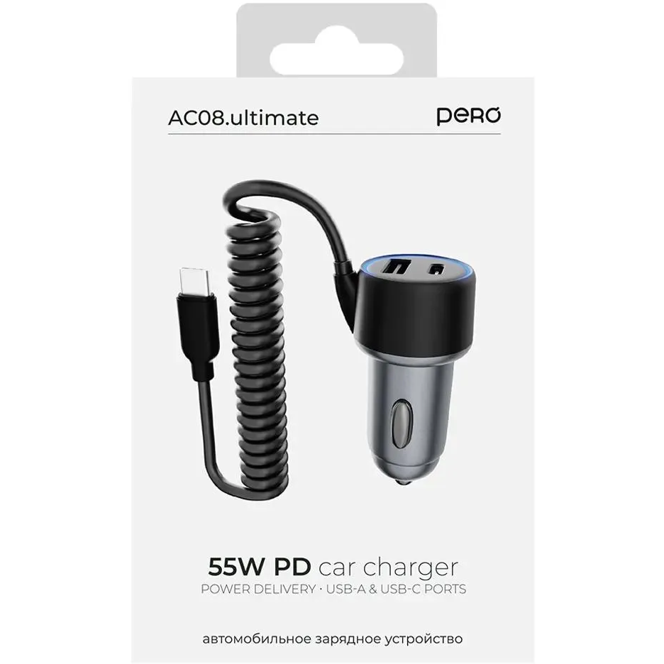 Автомобильное зарядное устройство PERO AС08 Black - AС08BL - фото 5