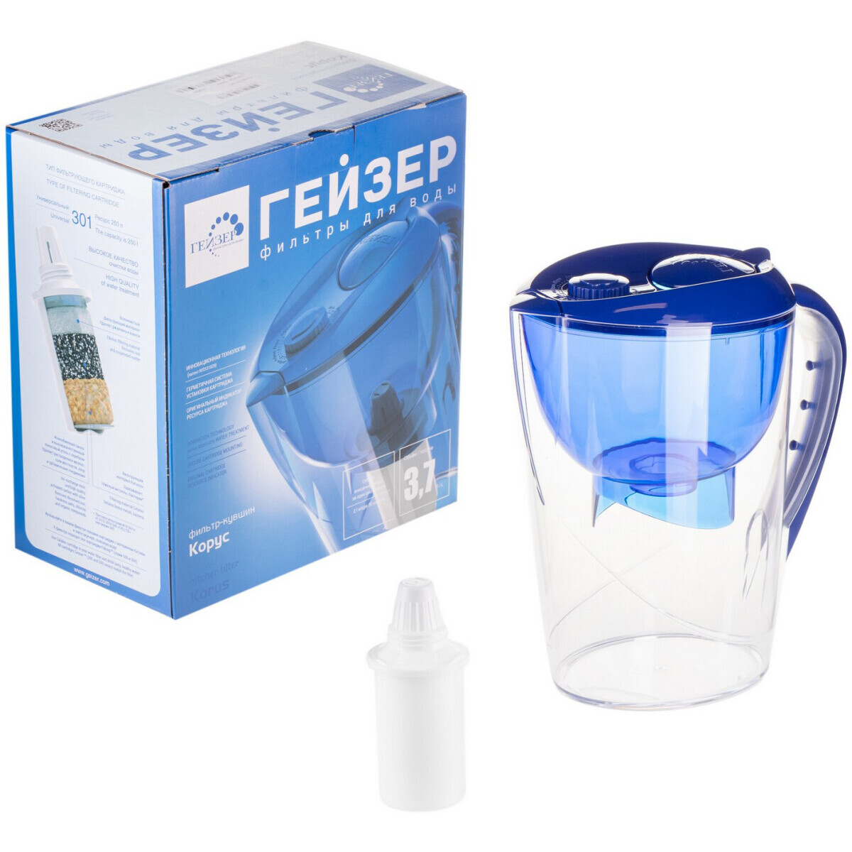 Фильтр-кувшин для воды ГЕЙЗЕР Корус Blue - 62037 - фото 9