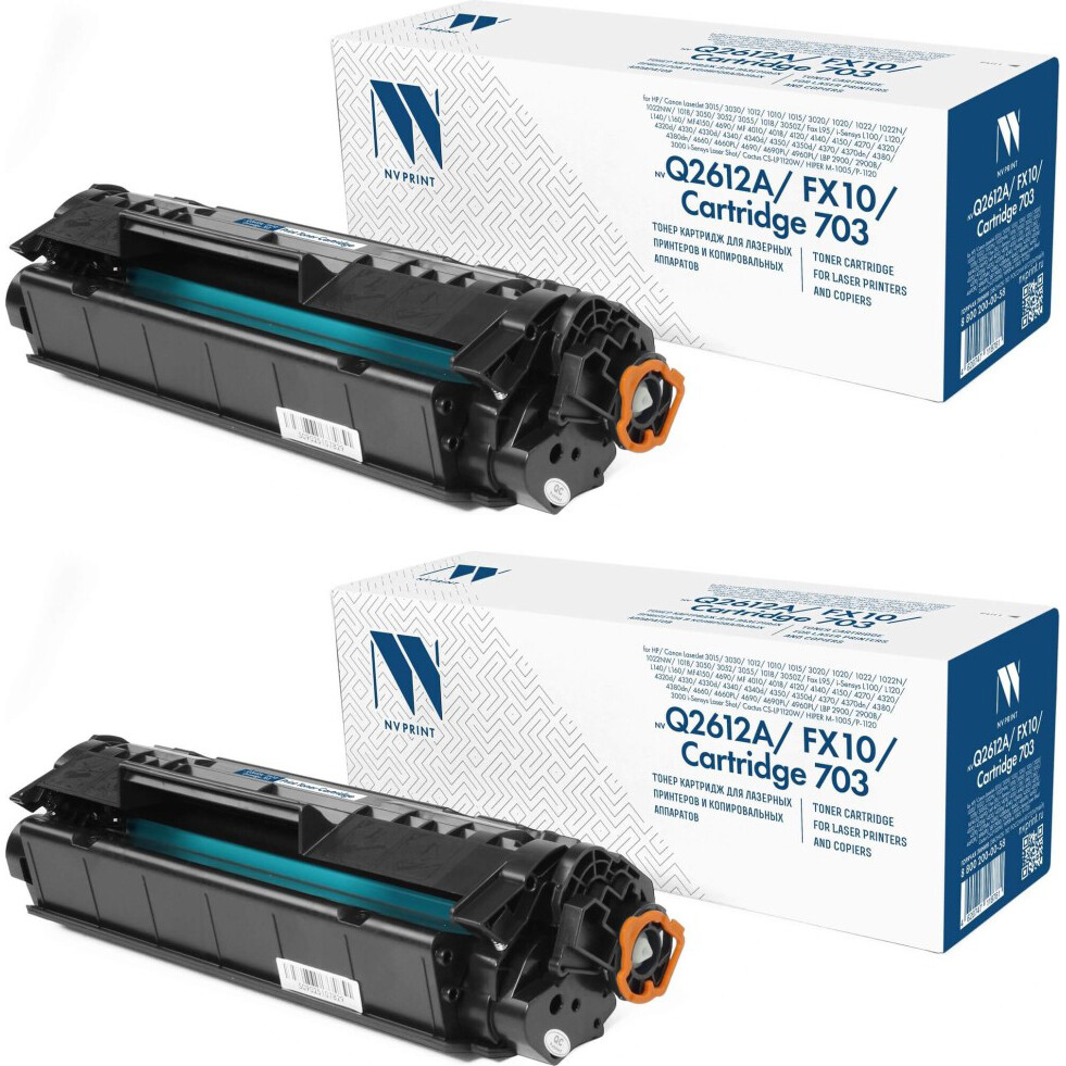 Картридж NV Print Q2612A/FX10/703-SET2 Black