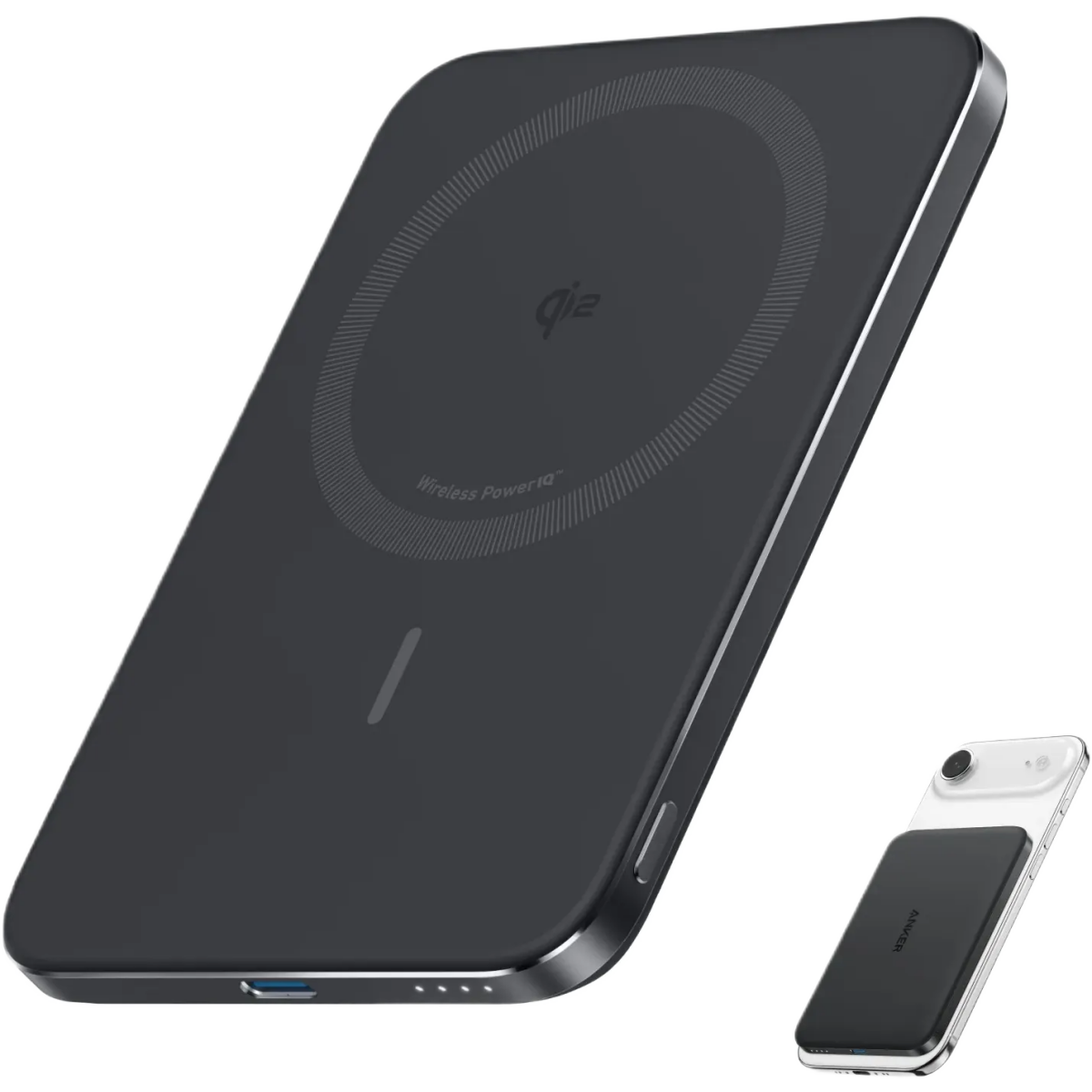 Внешний аккумулятор Anker Nano Power Bank (5K, MagGo, Slim) Phantom Black - A1665H11