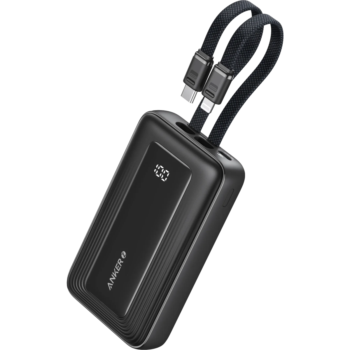 Внешний аккумулятор Anker Zolo Power Bank 10K (Built-In USB-C and Lightning Cable) Black - A1680H12