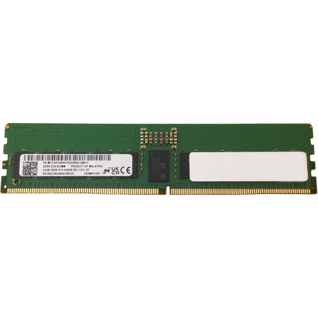 ..... ОЗУ 32Gb DDR5 6400MHz Micron ECC Reg (MTC20F2085S1RC64BD2) OEM (96FE) из ремонта