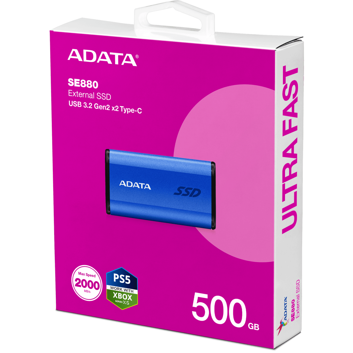 Внешний накопитель SSD 500Gb ADATA SE880 Blue (AELI-SE880-500GCBU) - фото 6