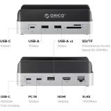 Док-станция Orico MiniDock Vertical Mac Mini Dock Stand Silver (ORICO-VS10-SV-EP)