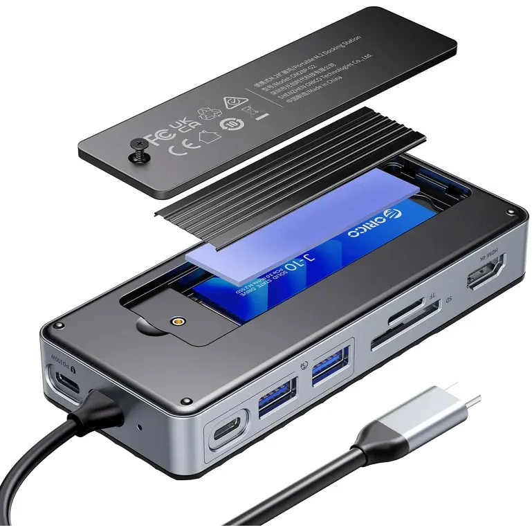 Док-станция Orico 8-IN-1 M.2 SSD Enclosure Black - ORICO-OM28P-G2-BK-EP - фото 3