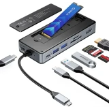 Док-станция Orico 8-IN-1 M.2 SSD Enclosure Black (ORICO-OM28P-G2-BK-EP)